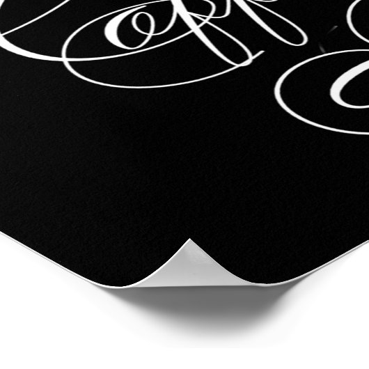 Élégant Café Bar Script blanc | Tableau horizontal (Coin)