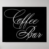 Élégant Café Bar Script blanc | Tableau horizontal (Devant)