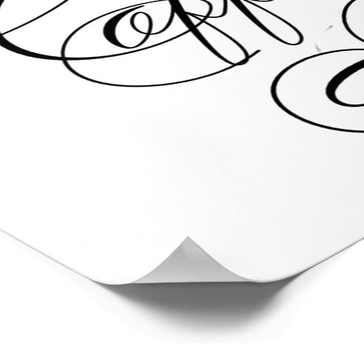 Élégant Café Bar Script noir | Tableau horizontal (Coin)