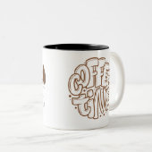 Elégant café Brown temps Mug (Devant droit)