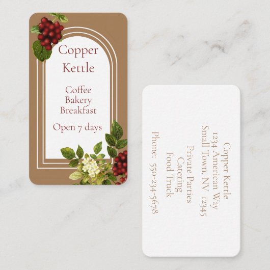 Élégant café café café Carte de visite (Devant / Derrière)