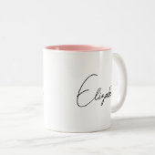 Élégant café classique Mug Votre nom de script (Devant droit)