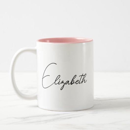 Élégant café classique Mug Votre nom de script (Gauche)