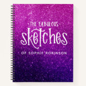 Elégant cahier de Parties scintillant violet rose (Devant)