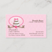 Elegant Cake Bakery Damask Visitekaartje (Achterkant)