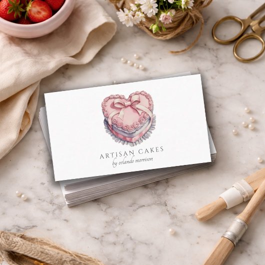 Elegant Cake Bakery Heart Cake Visitekaartje