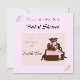 Elegant Cake Bridal Shower Invitation Kaart