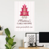 Elegant Cake Custom Bakery Business Poster (Thuiskantoor)