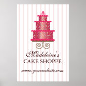 Elegant Cake Custom Bakery Business Poster (Voorkant)