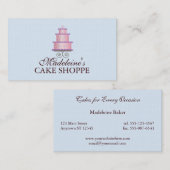 Elegant Cake in Roze Visitekaartje Aangepaste Bakk (Voorkant / Achterkant)