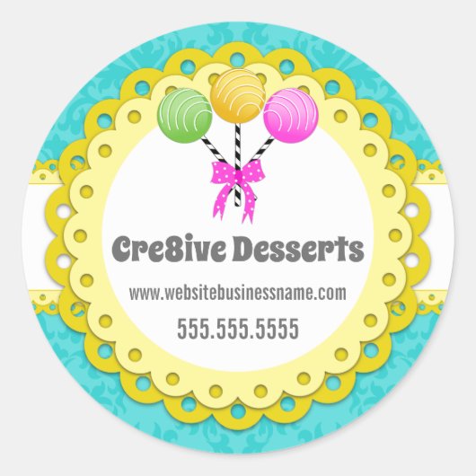 Elegant Cake Poppen Bakery Packaging Seals Ronde Sticker (Voorkant)