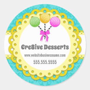 Elegant Cake Poppen Bakery Packaging Seals Ronde Sticker