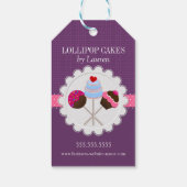 Elegant Cake Poppen in Paars Cadeaulabel (Achterkant)