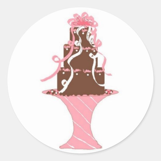 Elegant Cake Ronde Sticker (Voorkant)