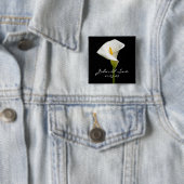Elegant Cala Lily - Square Button (In situ)