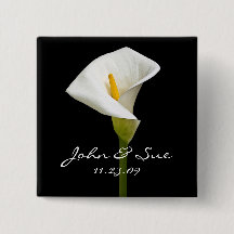Elegant Cala Lily - Square Button