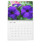 Élégant calendrier botanique de Petunias coloré (Mar 2026)