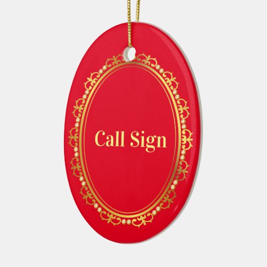 Elegant Call Sign Kerstversiering Keramisch Ornament (Links)