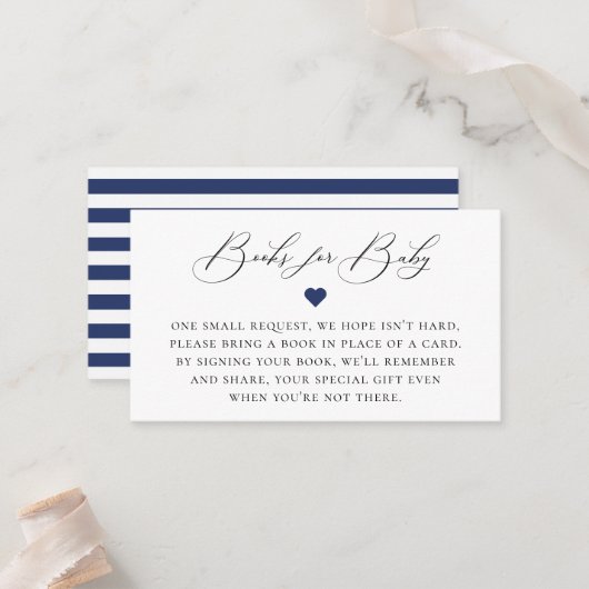 Elegant Calligrafie Book Request Enclosure Card Plaatskaartje (Voorkant / Achterkant in situ)