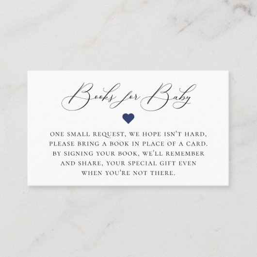 Elegant Calligrafie Book Request Enclosure Card Plaatskaartje (Voorkant)