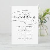 Elegant Calligrafie, Casual huwelijksuitnodiging Kaart (Staand voorkant)
