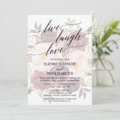 Elegant Calligrafie | Faded Floral Live Laugh Love Kaart (Staand voorkant)