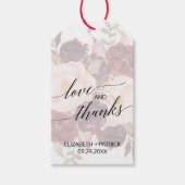 Elegant Calligrafie | Faded Floral Love & Bedankt Cadeaulabel (Voorkant)