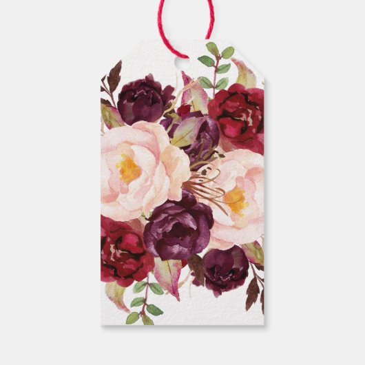 Elegant Calligrafie | Faded Floral Love & Bedankt Cadeaulabel (Achterkant)