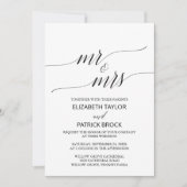Elegant Calligrafie | Floral "Mr & Mrs" Wedding Kaart (Voorkant)