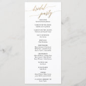Elegant Calligrafie | Gold Wedding-programma Programma (Achterkant)