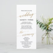 Elegant Calligrafie | Gold Wedding-programma Programma (Staand voorkant)