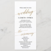 Elegant Calligrafie | Gold Wedding-programma Programma (Voorkant)