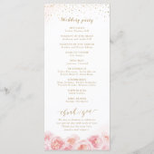 Elegant calligrafie goud & bloesse bruiloft programma (Achterkant)