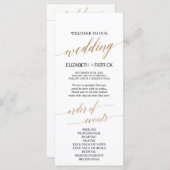 Elegant Calligrafie | Goudbruiloft Programma (Voorkant / Achterkant)