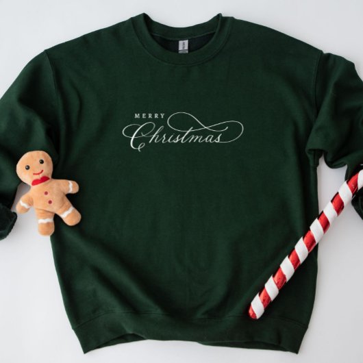 Elegant Calligrafie Kerstshirt Trui