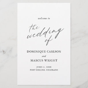 Elegant Calligrafie Modern Huwelijksprogramma