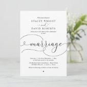 Elegant Calligrafie, Modern Wedding Invitation Kaart (Staand voorkant)