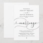 Elegant Calligrafie, Modern Wedding Invitation Kaart (Voorkant / Achterkant)