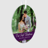 Elegant Calligrafie Ons eerste kerstPaars Ornament (voorkant)