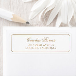Elegant Calligrafie Script Gold Border Address Etiket