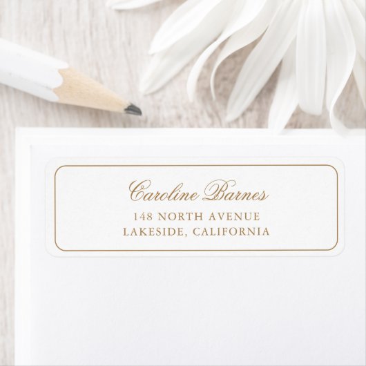 Elegant Calligrafie Script Gold Border Address Etiket (Insitu)