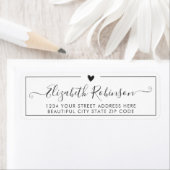 Elegant Calligrafie Script Heart Address Label (Insitu)