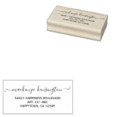 Elegant Calligrafie Script Name Address Rubberstempel (Gestempeld)