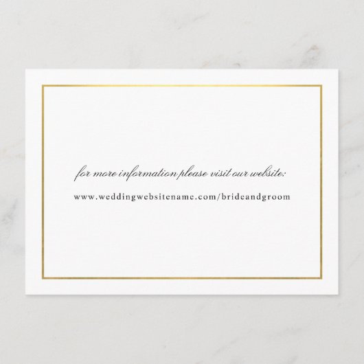 Elegant Calligrafie Script Save the Date Faux Gold Informatiekaartje (Achterkant)