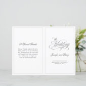 Elegant Calligrafie script vouded Wedding Program (Staand voorkant)