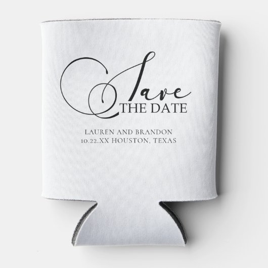 Elegant Calligrafie Sparen de Datum Witte Ca van h Blikjeskoeler (Voorkant)