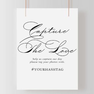 Elegant Calligrafie Vang het teken van de Hashtag  Poster