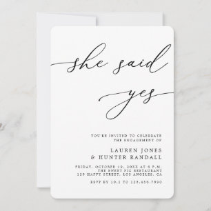 Elegant Calligrafie Ze zei: ja, partij Kaart