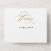 elegant calligrafiegoud (geen ENV nodig) All In One Uitnodiging (Achterkant)