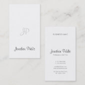Elegant Calligrafiescript Modern Monogram Slank Visitekaartje (Voorkant / Achterkant)